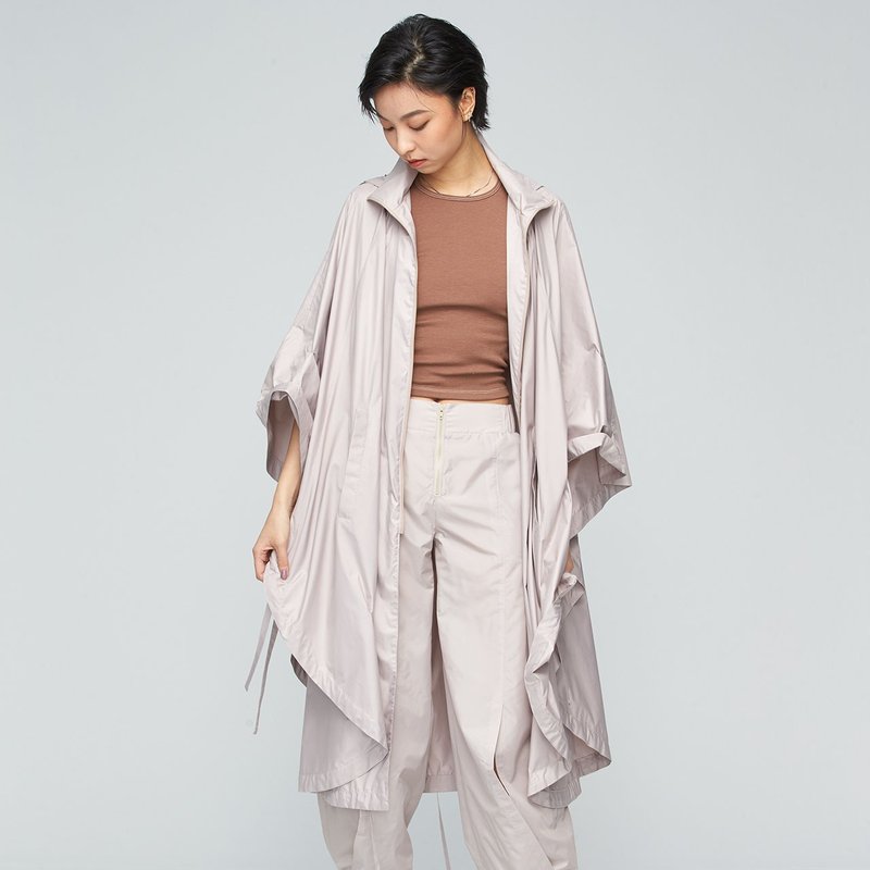 防水性の非常に軽量なドローストリング マント (ユニセックス) -カーキ - アウター メンズ - ポリエステル カーキ