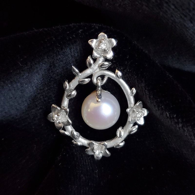 【Maven行家珠寶】天然珍珠鑽墜 - 項鍊 - 珍珠 