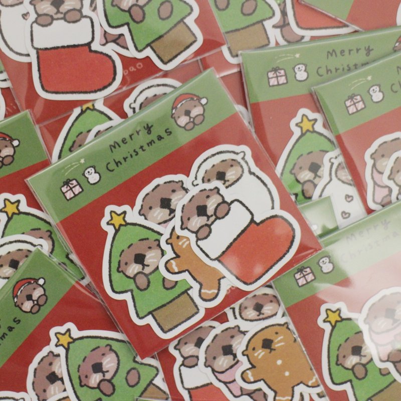 ea Otter Mibao Christmas Series Matte Waterproof Sticker Set (Pack of 5) - Stickers - Paper 