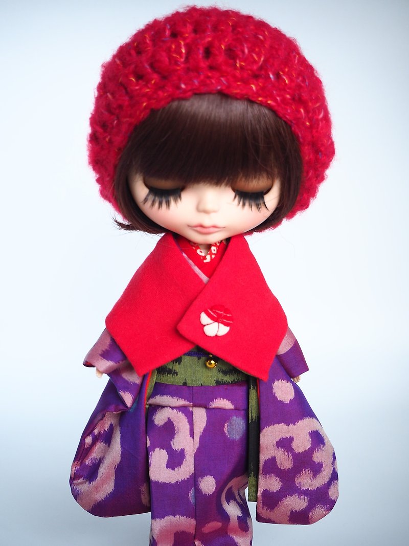 cute purple kimono - ตุ๊กตา - ผ้าไหม สีม่วง