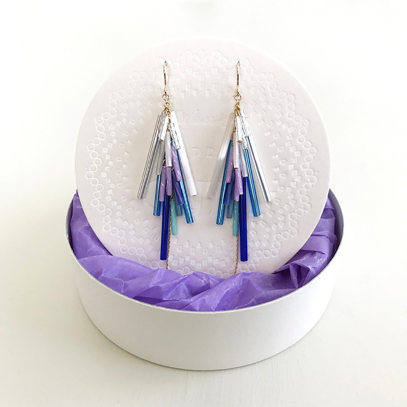 14KGF: Flash Motion -I Earrings #BL　-ピアス/イヤリング - 耳環/耳夾/耳骨夾 - 玻璃 藍色