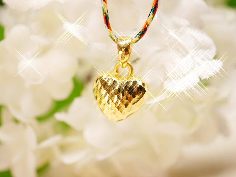 Gold Pendant-Love Pendant Gold Jewelry-Gold 9999 - สร้อยคอ - ทอง 24 เค สีทอง