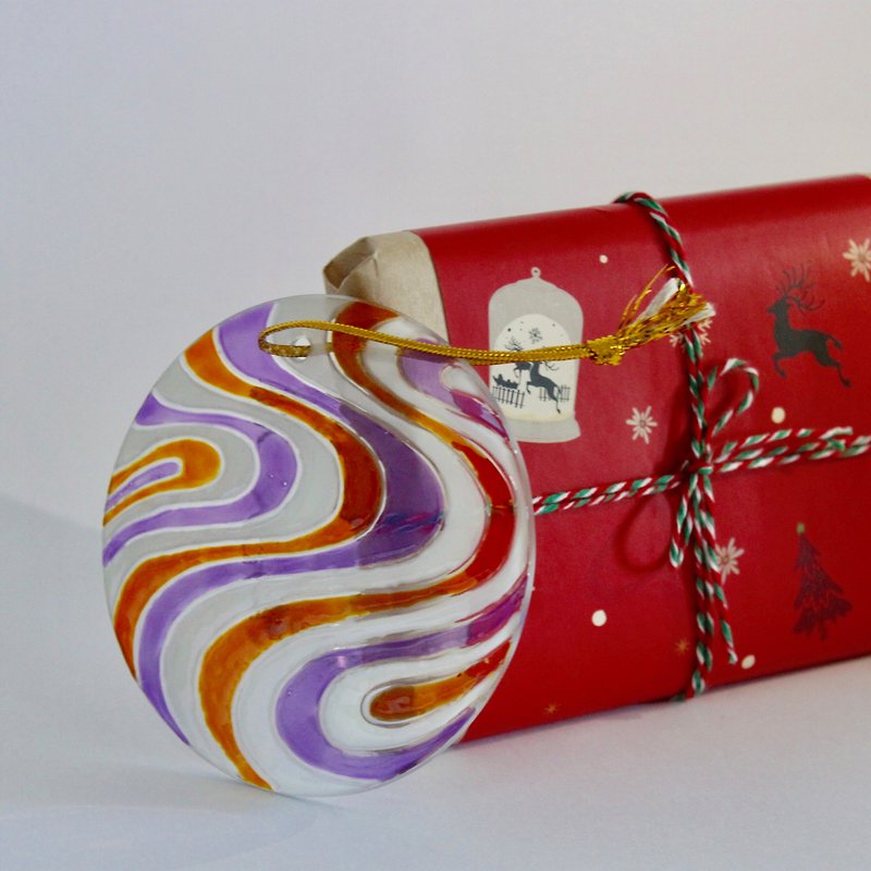 [Handmade Christmas gifts] retro personality patterns purple glass painted ornaments - อื่นๆ - แก้ว สีม่วง