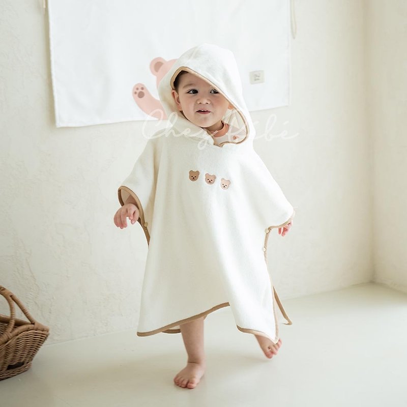 韓國Chezbebe 經典小熊可愛浴袍 - 嬰兒床墊/睡袋/枕頭 - 棉．麻 