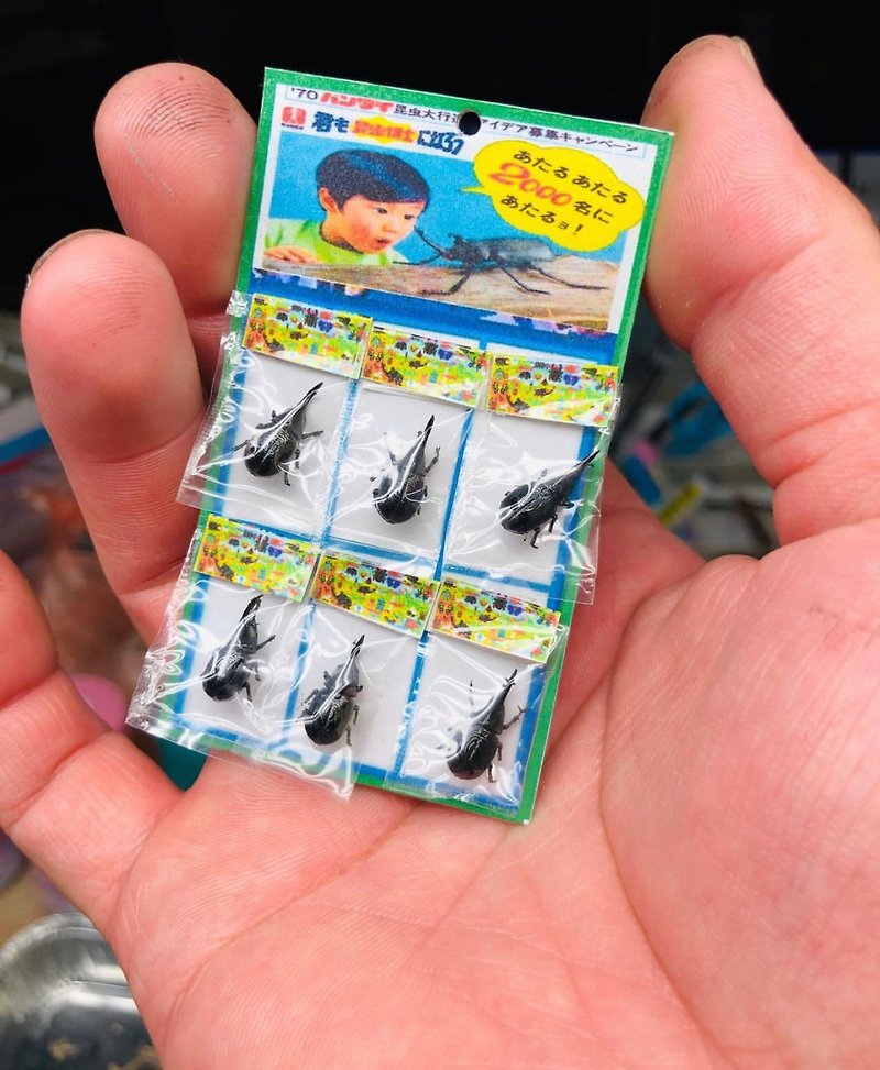 Miniature Pocket Mini Tangerine Shop Ancient Taste Toys (Showa Style Beetle) Scene - ตุ๊กตา - พลาสติก สีดำ