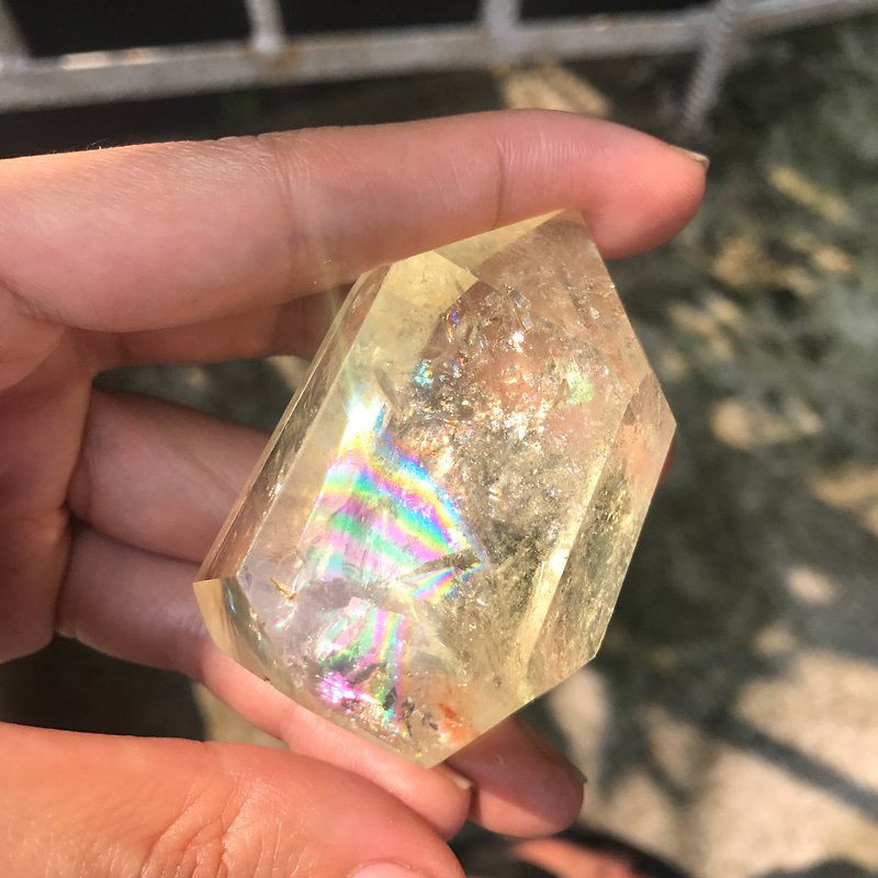 [Lost and find] natural stone rainbow citrine original stone column - Items for Display - Gemstone Yellow