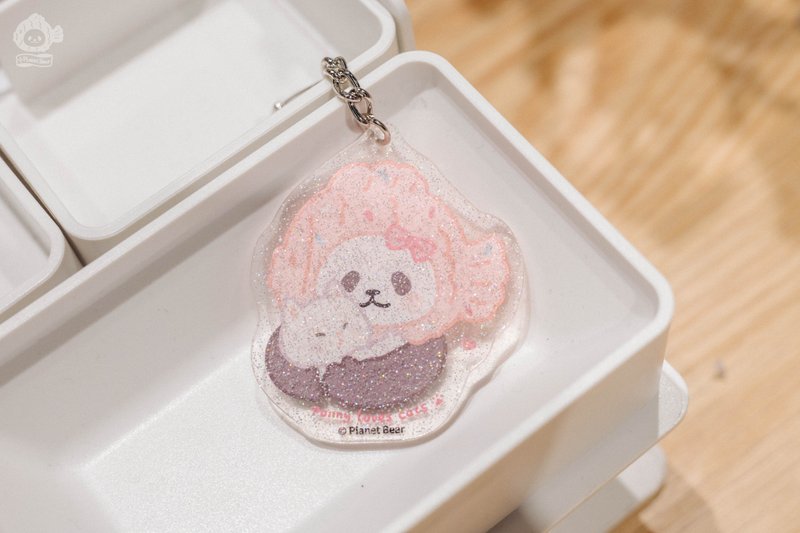 白熊百貨 Planetbear | Panny閃砂亞克力掛件鑰匙扣 - 鑰匙圈/鑰匙包 - 其他材質 粉紅色