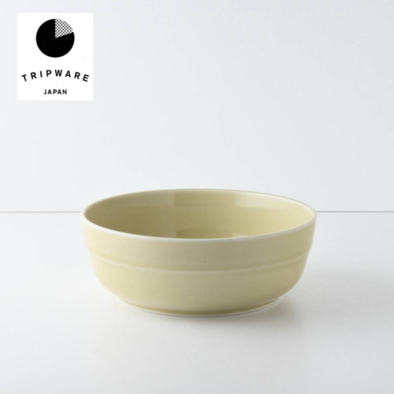 【Trip Ware Japan】700ml Bowl without Lid (Made in Japan)(Mino Ware)(Ivory) - จานและถาด - ดินเผา 