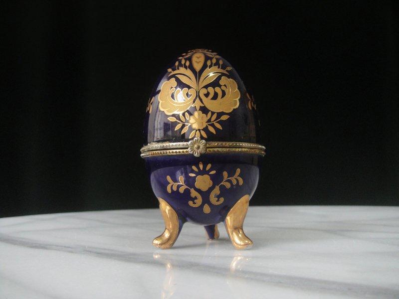 【老時光 OLD-TIME】早期二手歐洲俄羅斯蛋型珠寶盒 - 居家收納/收納盒/儲物盒 - 其他材質 多色