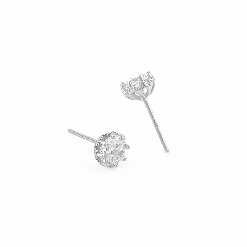 [Stone Silver Earrings] Lace Corolla Sterling Silver - Earrings & Clip-ons - Sterling Silver Silver