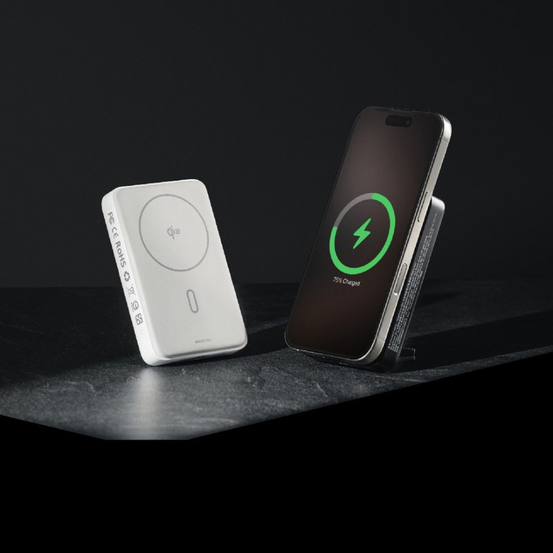 【Qi2 無線快充技術】MagPower Qi2支架款磁吸行動電源10000mAh(3 - 行動電源/充電線 - 其他材質 