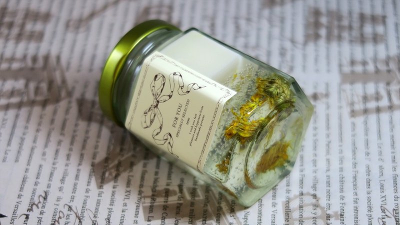 西西里橙香花園・天然花草香氛大豆晶凍蠟燭瓶100g - 香氛蠟燭/燭台 - 植物．花 橘色