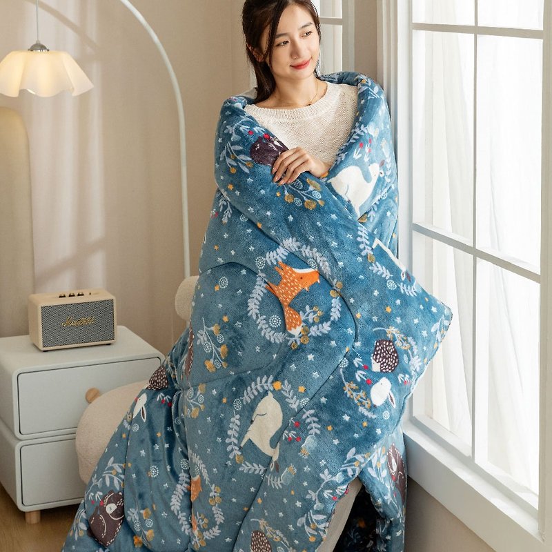 Various colors | Double-sided flannel warm quilt-single 150x200 - ผ้าห่ม - เส้นใยสังเคราะห์ สีน้ำเงิน