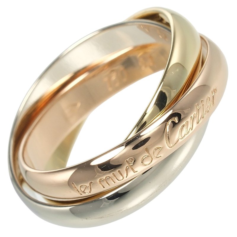 【日本直送】カルティエ トリニティ 12号 リング 指輪 K18ゴールド YG PG WG 約7.38g CARTIER【中古】Aランク - 戒指 - 貴金屬 金色