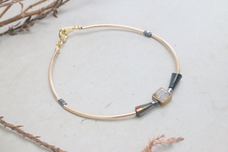 Brass bracelet 1066 happy - Bracelets - Other Metals Black