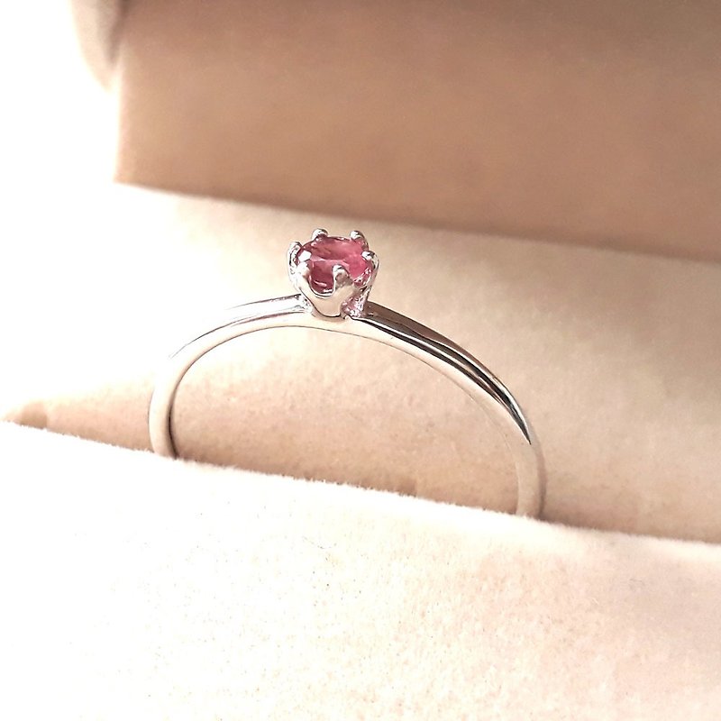 925 Silver platinum tourmaline tourmaline ring 3mm Prong - General Rings - Sterling Silver 