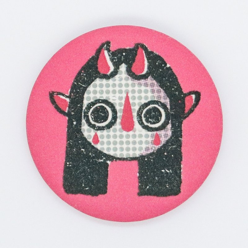 Female Devil Face Badge - Badges & Pins - Other Metals Pink