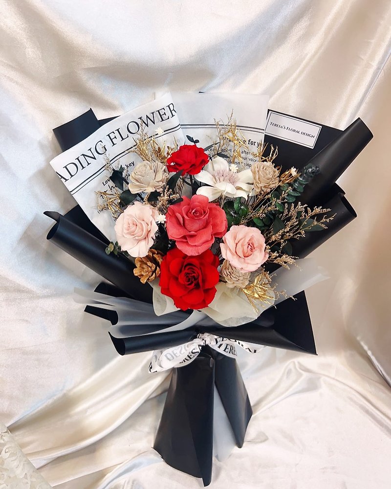 |Valentine's Day Limited|Cherish Series Eternal Red Rose Bouquet - Dried Flowers & Bouquets - Plants & Flowers 
