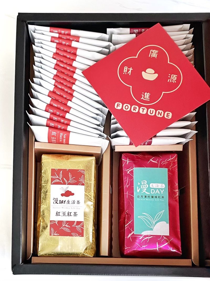 漫Day季節精品禮盒組 紅茶+果乾附提袋 客製化禮盒 新年禮盒 - 茶葉/茶包/水果茶 - 其他材質 