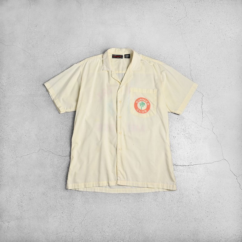 Vintage Guayabera 古巴襯衫 / 夏威夷襯衫、夏季古著襯衫 - 男襯衫/休閒襯衫 - 其他材質 黃色