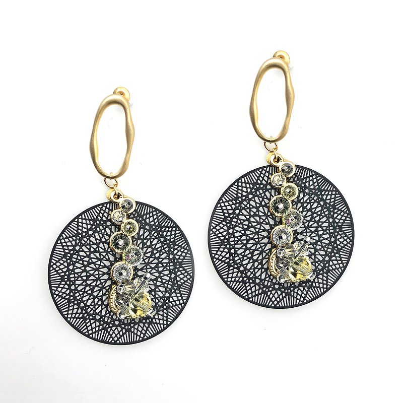 ART DECO Swarovski Crystal 14KGF Earrings  【Crystal Earrings】 Mothers Day Gift