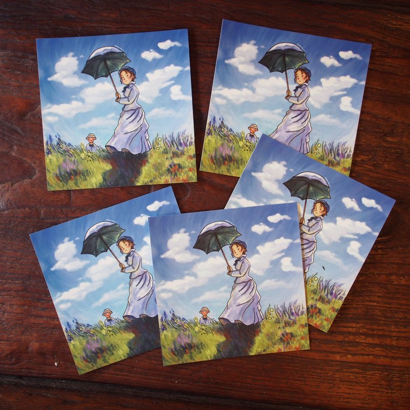 Postcard ( Woman with a Parasol ) - Cards & Postcards - Paper Multicolor