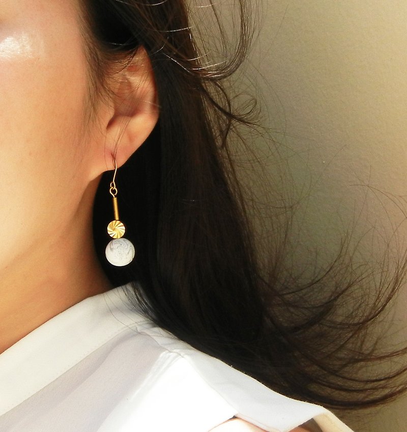 *Coucoubird*Bronze earrings - ต่างหู - ดินเผา ขาว