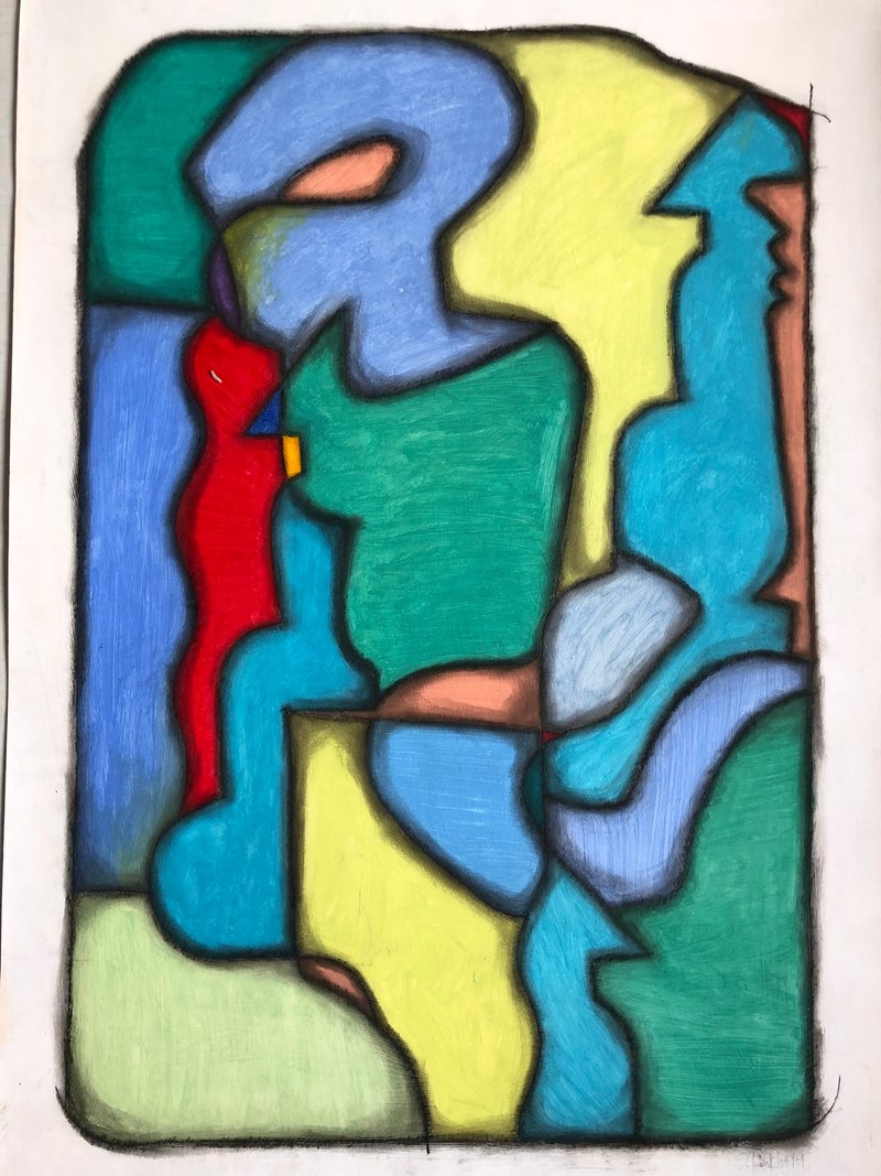 Echoes of Serenity, Watercolor Abstract Painting by Eugene Mukhoid - 壁貼/牆壁裝飾 - 紙 多色