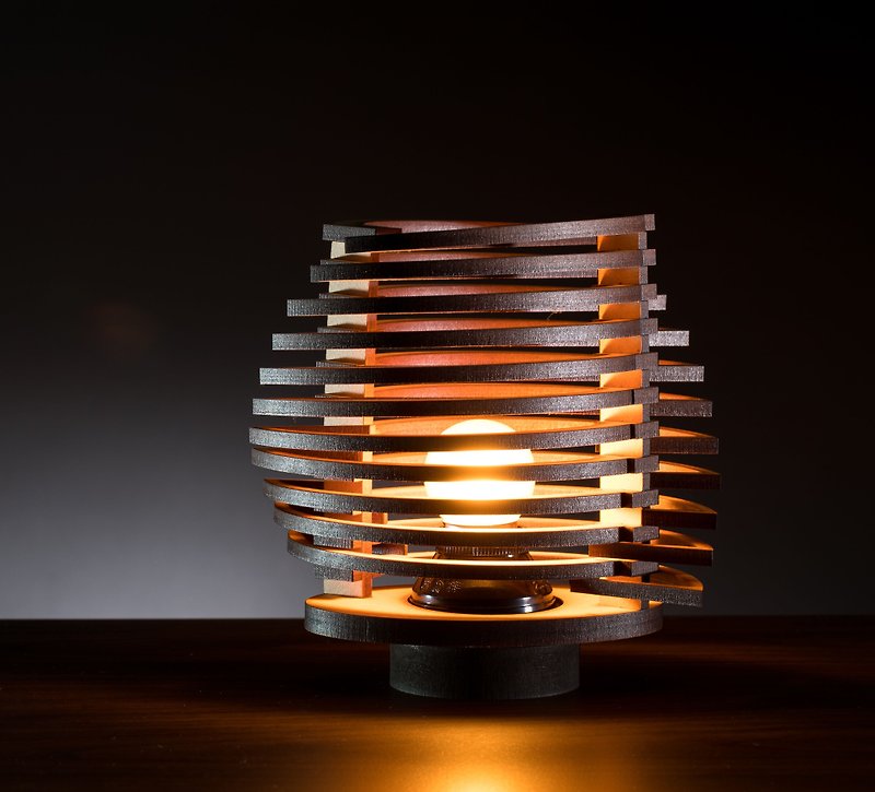 木製 照明・ランプ ブラウン - 禅スタイルの木製ウォームランプ-ツイスト