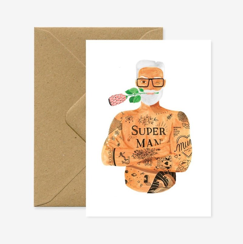 Super handsome tattoo dad universal card - Cards & Postcards - Paper 