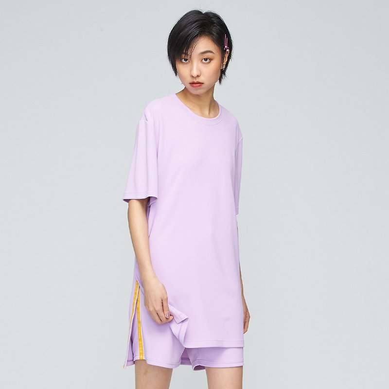 Cozee-antibacterial suction and discharge unilateral slit wide version top (unisex)-fondant purple