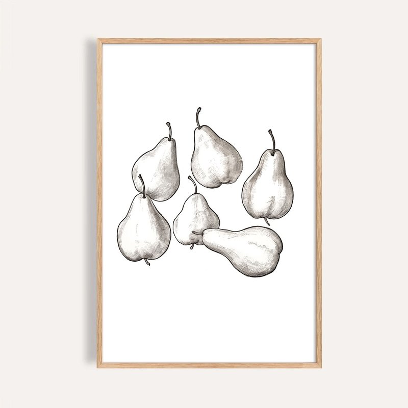 洋梨素描 Six Pears / 當代版畫掛畫 - 海報/掛畫/掛布 - 紙 