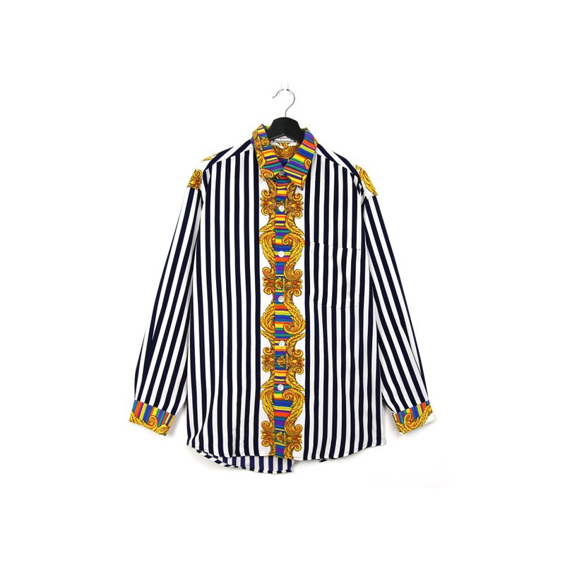 Back to Green::花襯衫 歐洲宮廷花紋 //vintage shirt - 男襯衫/休閒襯衫 - 絲．絹 