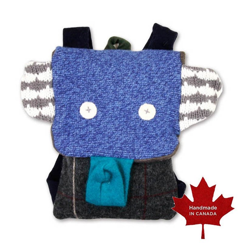 Animal Companion Handmade Backpack-Little Elephant - กระเป๋าเป้สะพายหลัง - ขนแกะ 