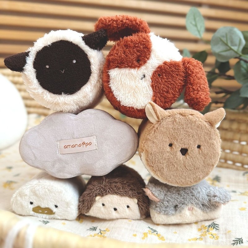 【日本amanoppo】Fluffy Baby雲朵動物布積木 - 嬰幼兒玩具/毛公仔 - 其他材質 多色