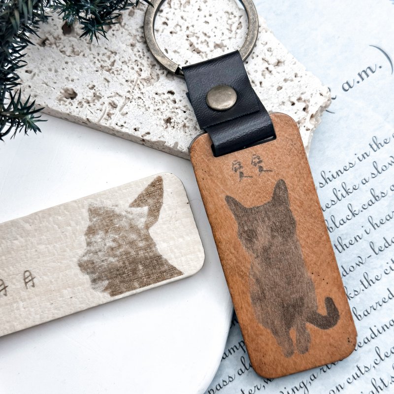 Customized Wooden Key Ring/Pet Key Ring/Customization/Valentine's Day Gift/Christmas Gift - Keychains - Wood 