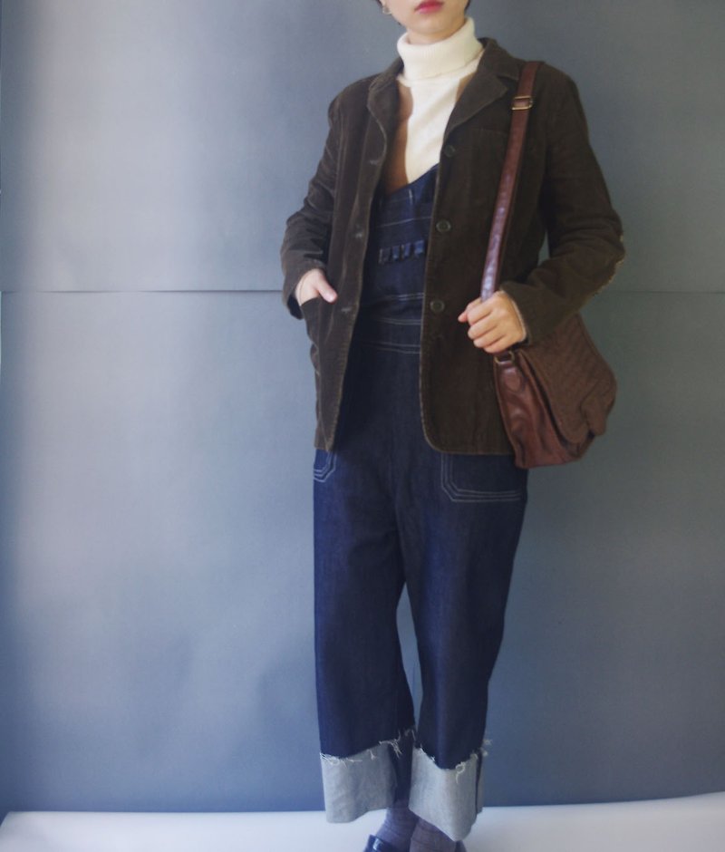 Treasure Hunting - Dark Brown Corduroy Patch Blazer - Women's Blazers & Trench Coats - Cotton & Hemp Brown
