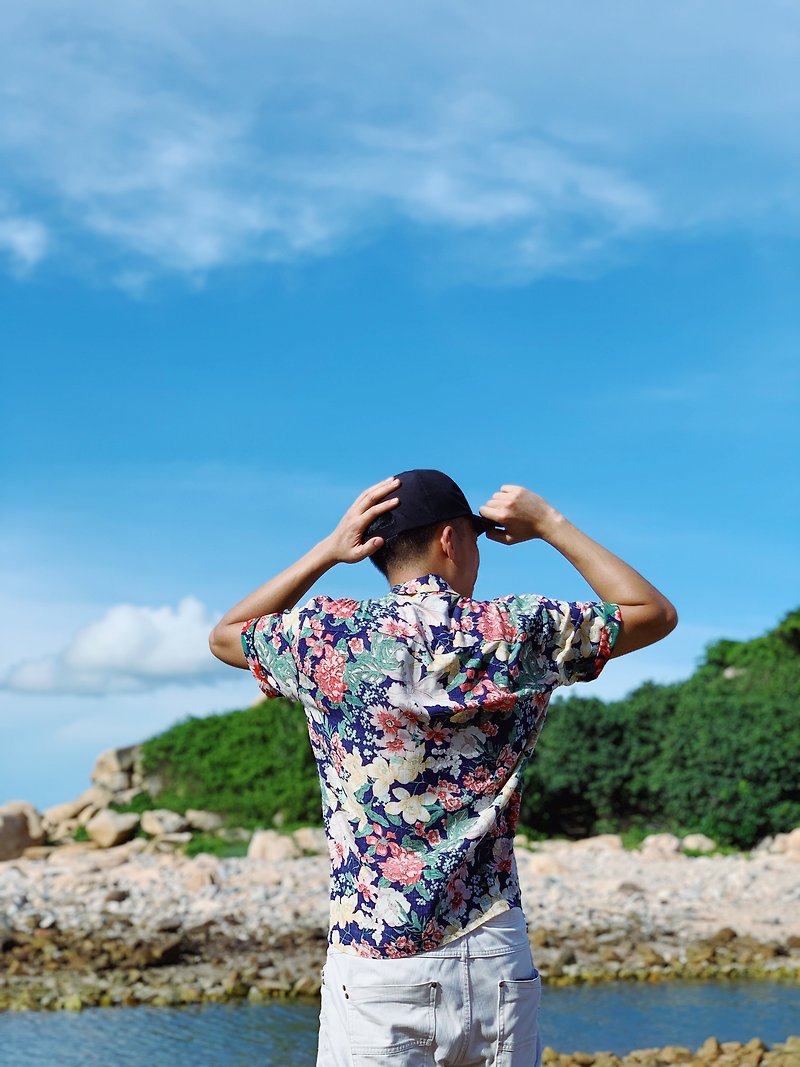 Eternal Hawaiian Shirts (Upcycle from Dead-stock fabric) - Men's Shirts - Eco-Friendly Materials Blue