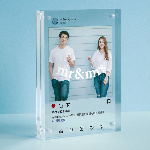 IGREAN艾綠繪 訂製IG相框 情侶拍拖慶祝禮物 結婚週年紀念 白色情人節禮物