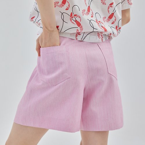 biruchu BIRUCHU BONJOUR SHORTS - PINK FRENCH LINEN 粉色 亞麻 短褲