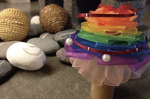 Crystal Rose Ribbon 緞帶專賣 LiTex LED聖誕樹DIY材料包/彩虹色系