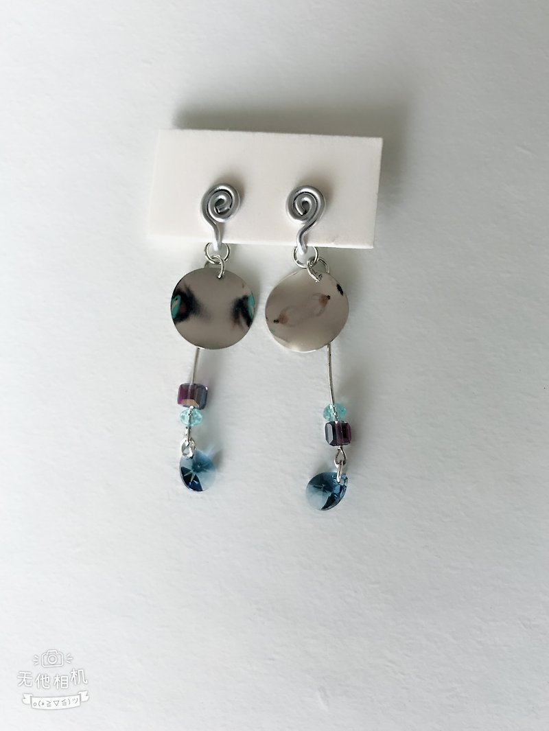 Painless aluminum wire ear clips - small round cake - two colors optional - Earrings & Clip-ons - Other Metals Multicolor