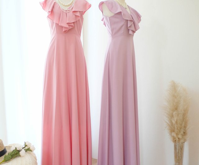 pomelo pink bridesmaid dresses