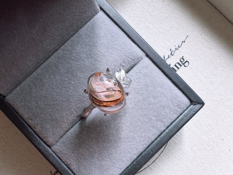 ピンクスケルトンクォーツシルバーリング - リング・指輪 - クリスタル 