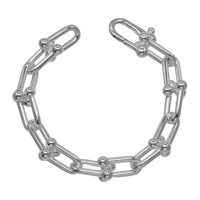 【日本直送】ティファニー TIFFANY&Co. ハードウェア ラージリンク ブレスレット 腕周り約16cm シルバー925 約60.5g【中古】Aランク - 手鍊/手環 - 銀 銀色