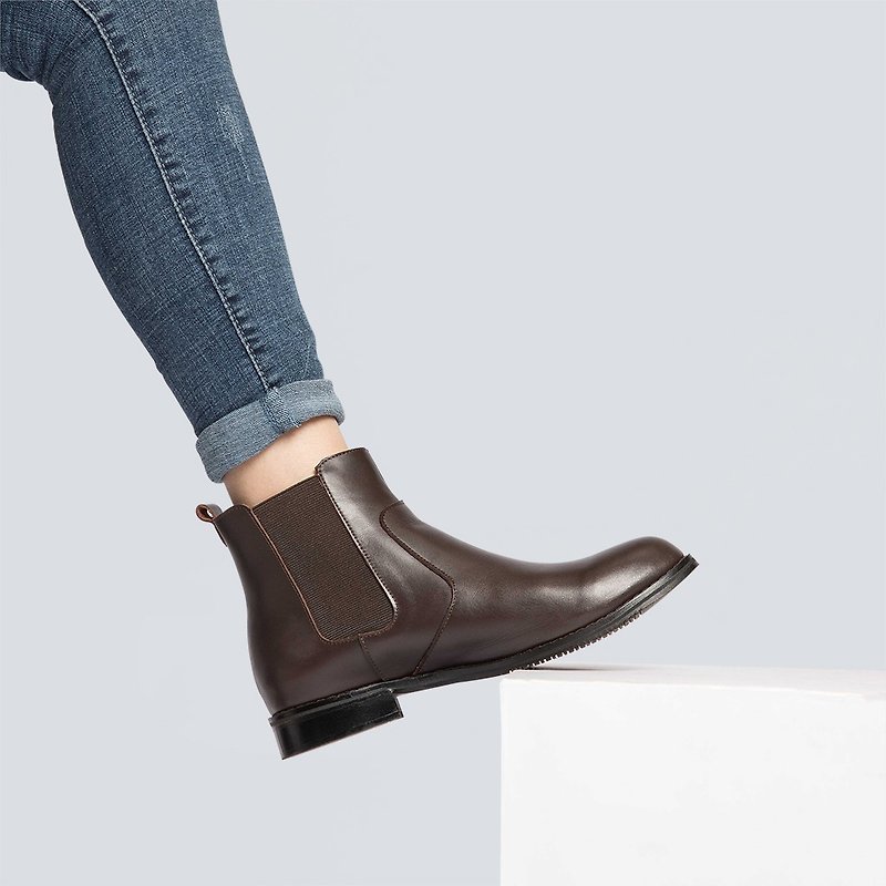 | Boots Series| Bird Boots_Ka - รองเท้าบูทสั้นผู้หญิง - หนังแท้ สีนำ้ตาล