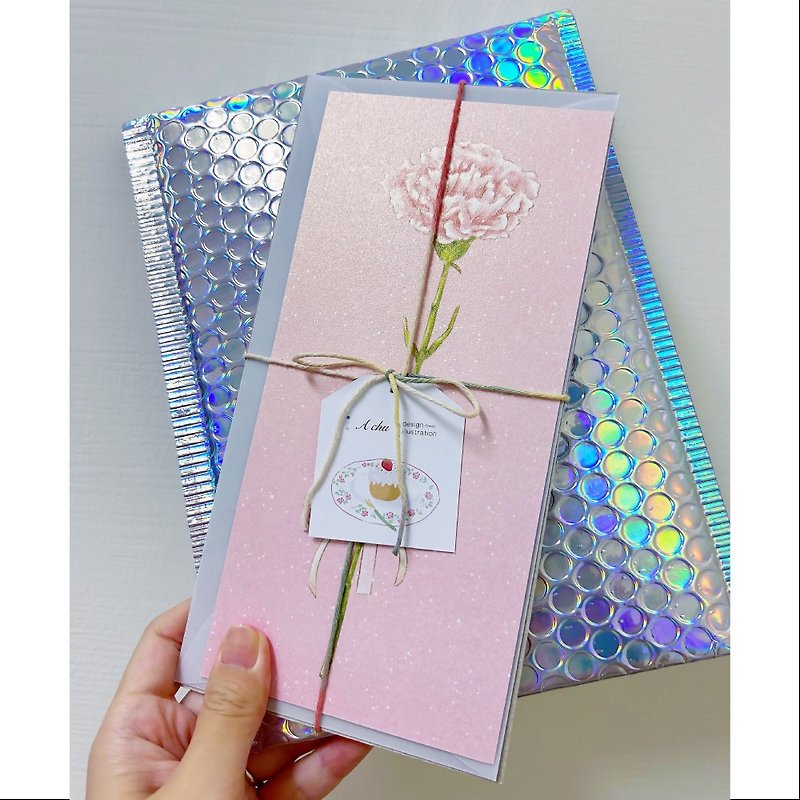 【母親節】質感康乃馨卡片 - 卡片/明信片 - 紙 粉紅色