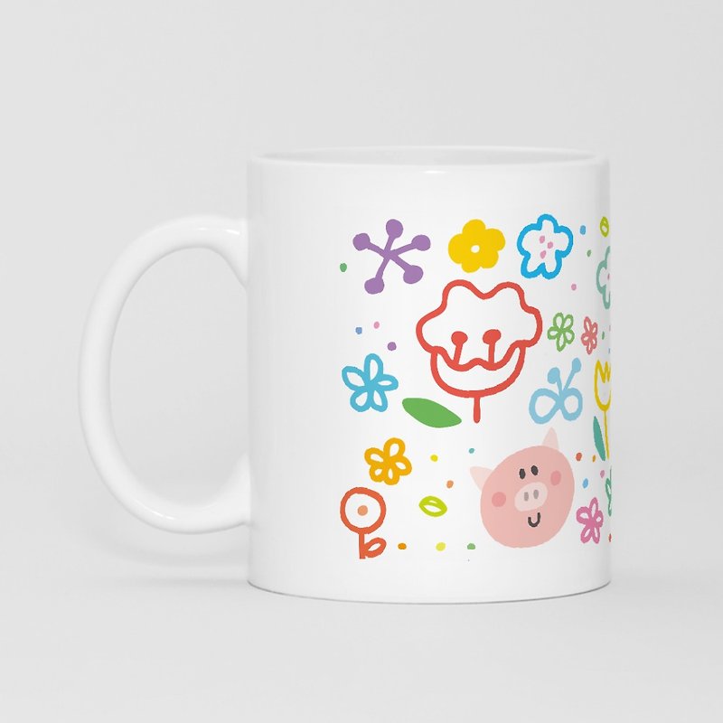 P714 Flower World Mug is suitable for gifts and personal use - แก้วมัค/แก้วกาแฟ - เครื่องลายคราม หลากหลายสี