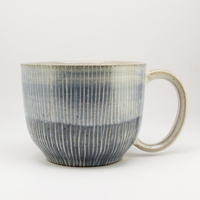 紺青之流系列– 拉坏手感陶瓷杯  咖啡杯 茶杯 杯子 陶瓷 馬克杯 - 咖啡杯/馬克杯 - 陶 藍色