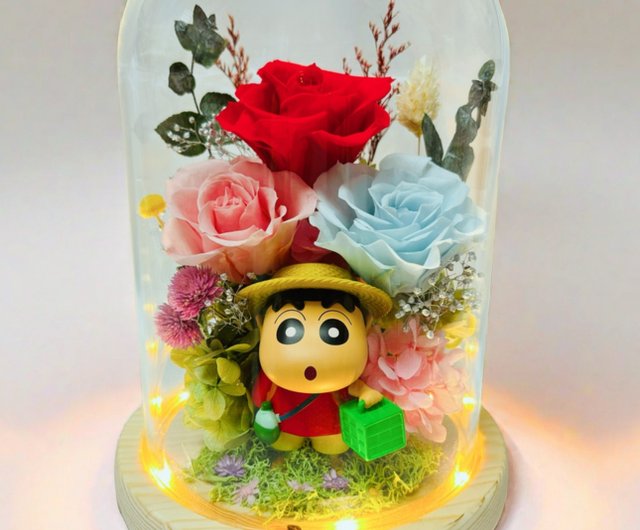 Crayon Shin-chan] Eternal Flower Night Light Glass Cup/Birthday